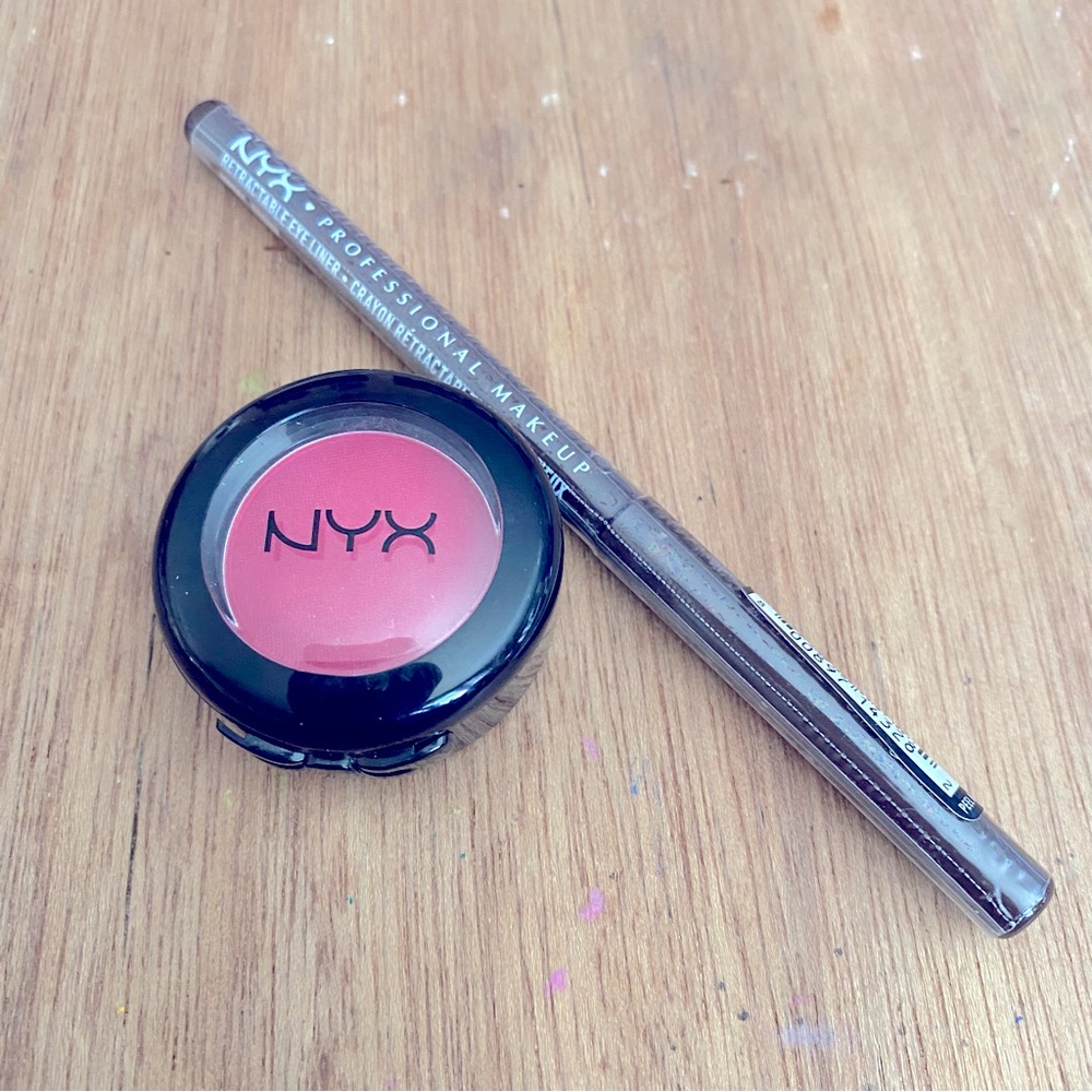 ❗️3/$10 NYX EYESHADOW SINGLE WILD ORCHID FUCHSIA RETRACTABLE EYE LINER BROWN NEW